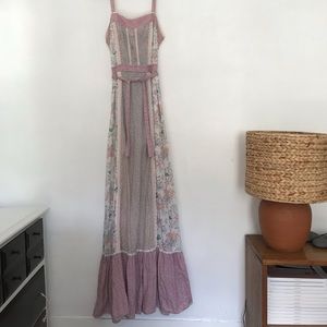 Vintage cotton maxi dress Gunne Sax style